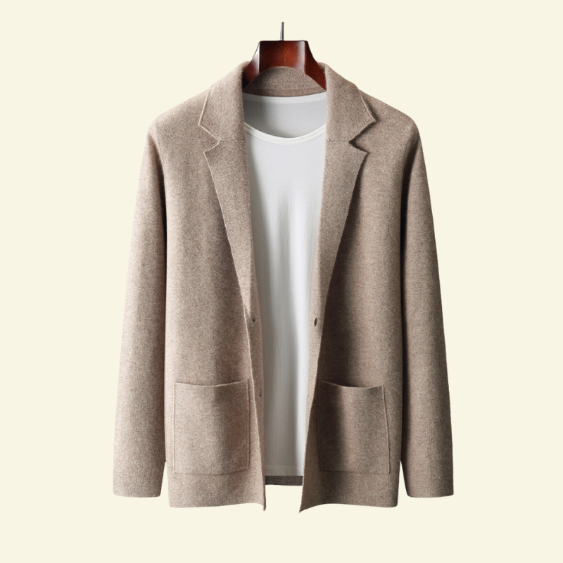 Men's 100% cashmere blazer cardigan — old money style, Aveloire