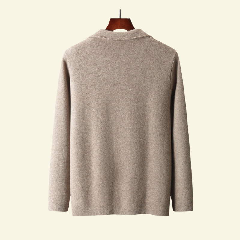 Men's 100% cashmere blazer cardigan — studio view 2, Aveloire