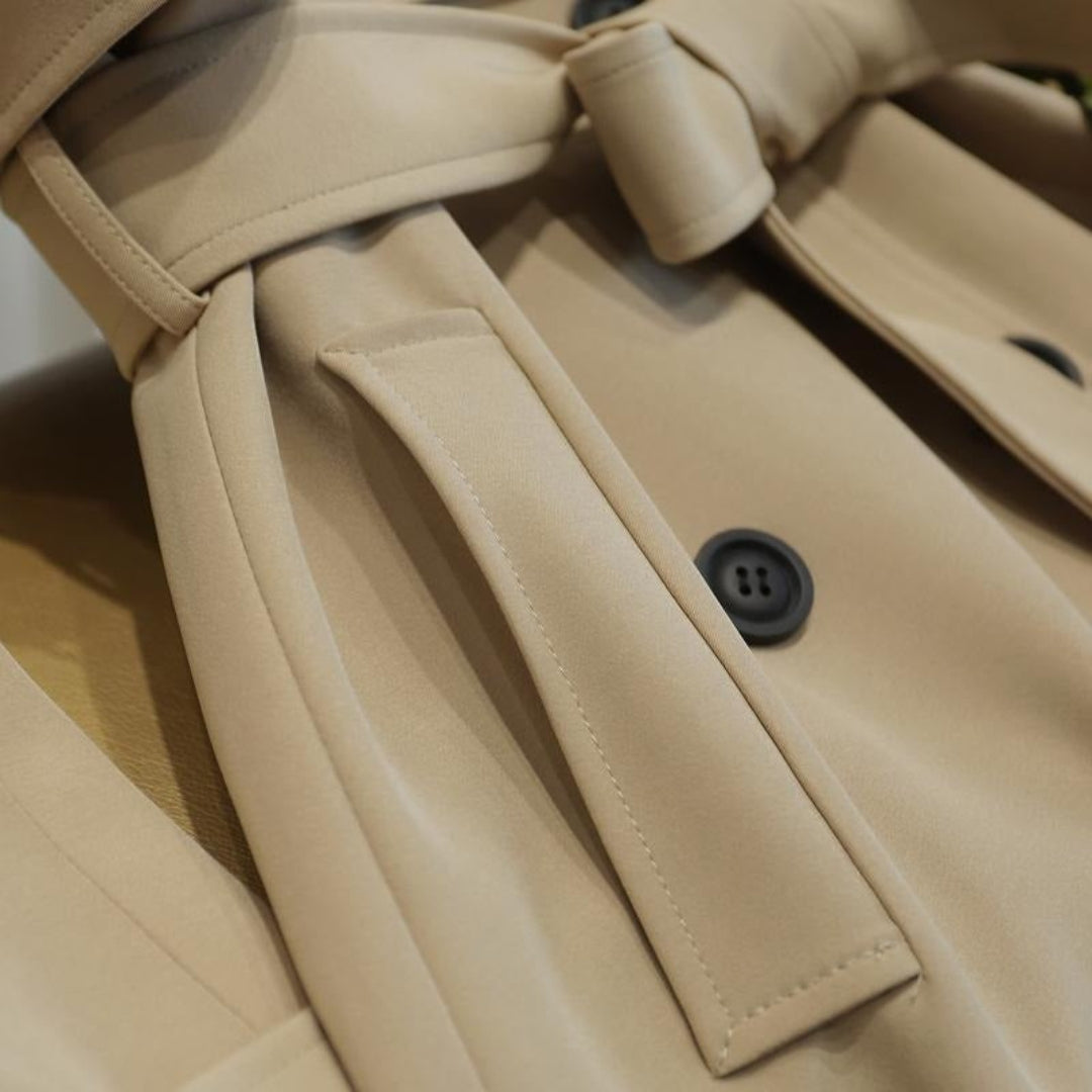 Women's longline belted trench coat — old money style, Aveloire