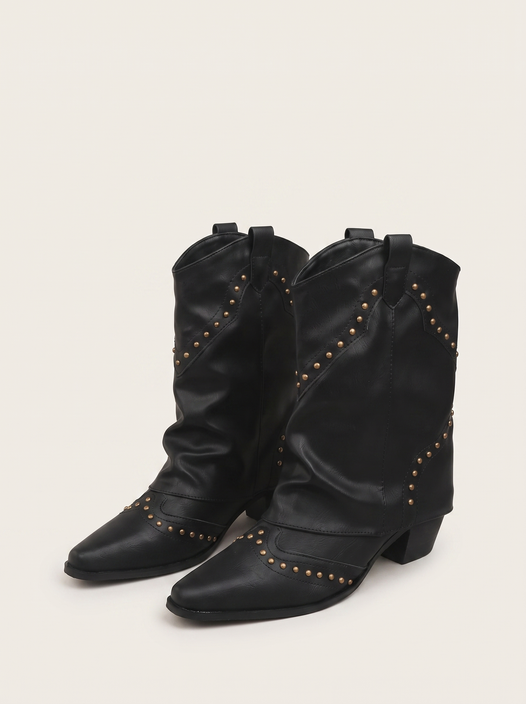 Black studded western ankle boots product photo — Sierra by Aveloire